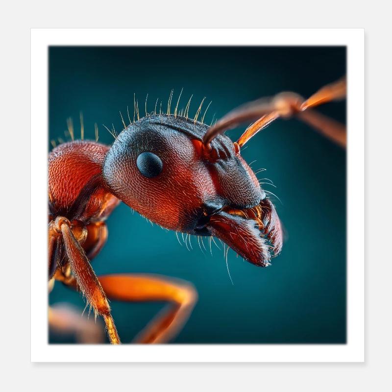 Portrait macro de fourmis réalistes Faune Poster 20 x 20 cm