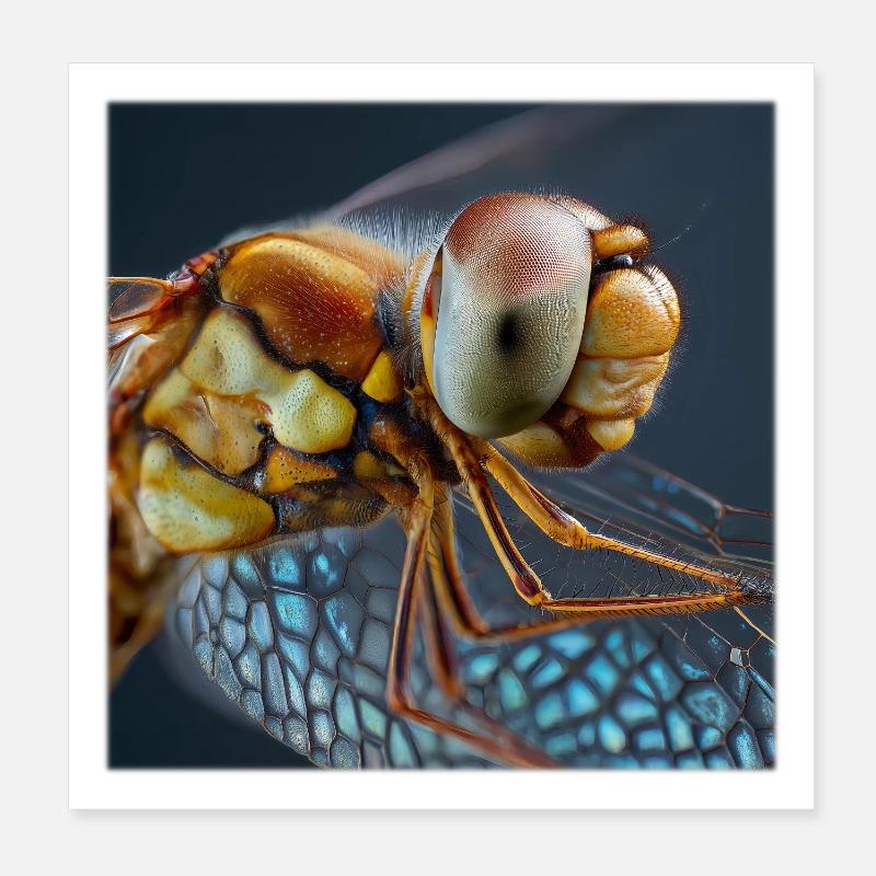Extreme Dragonflies Macro Portrait Graphique de la Faune Poster 20 x 20 cm