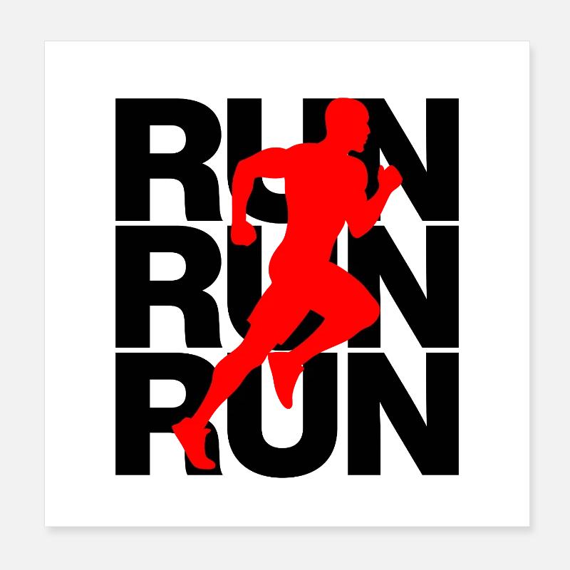 JOGGING MAN, PUISSANCE DE COURSE ! PASSION POUR LA COURSE, LA COURSE Poster 20 x 20 cm
