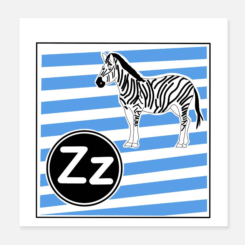 Z for Zebra Poster 8" x 8" (20x20 cm)