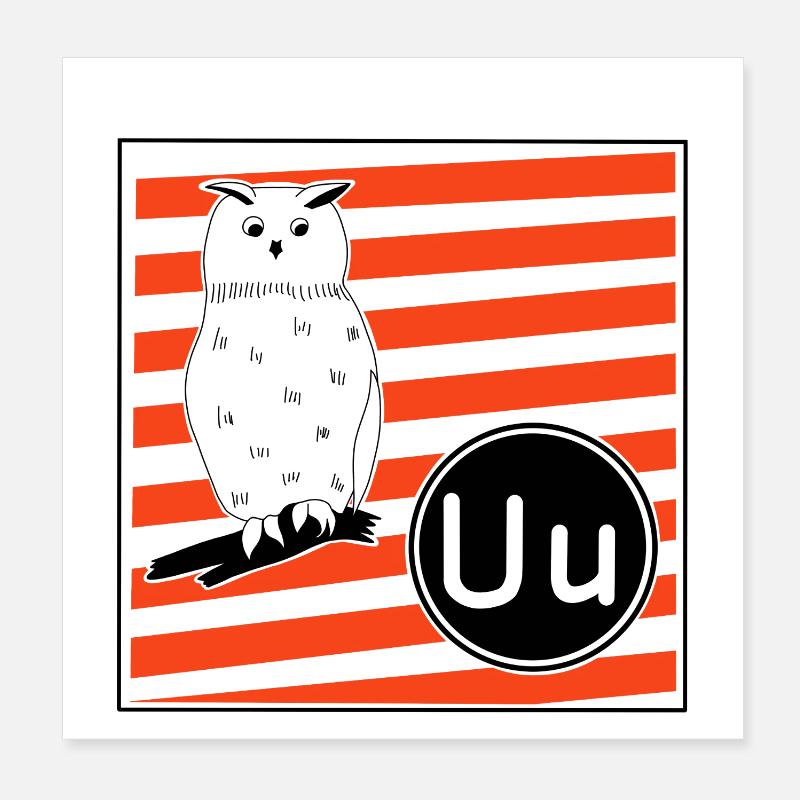 U for Eagle Owl Poster 8" x 8" (20x20 cm)