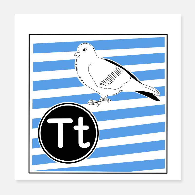 T pour Colombe Poster 20 x 20 cm