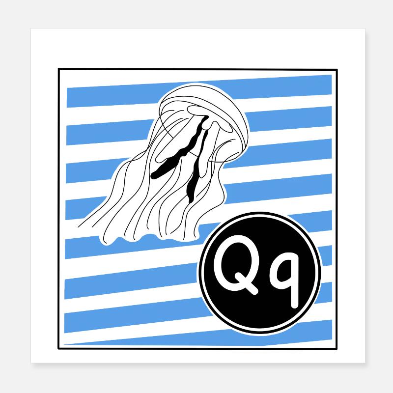 Q for Jellyfish Poster 8" x 8" (20x20 cm)