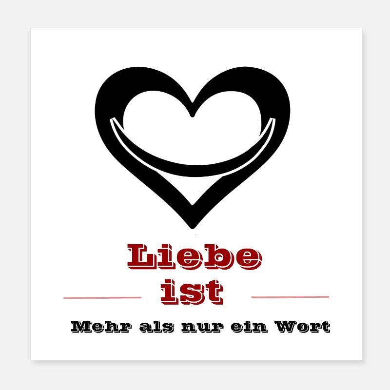 L’amour est rouge Rétro Typographe Poster 20 x 20 cm