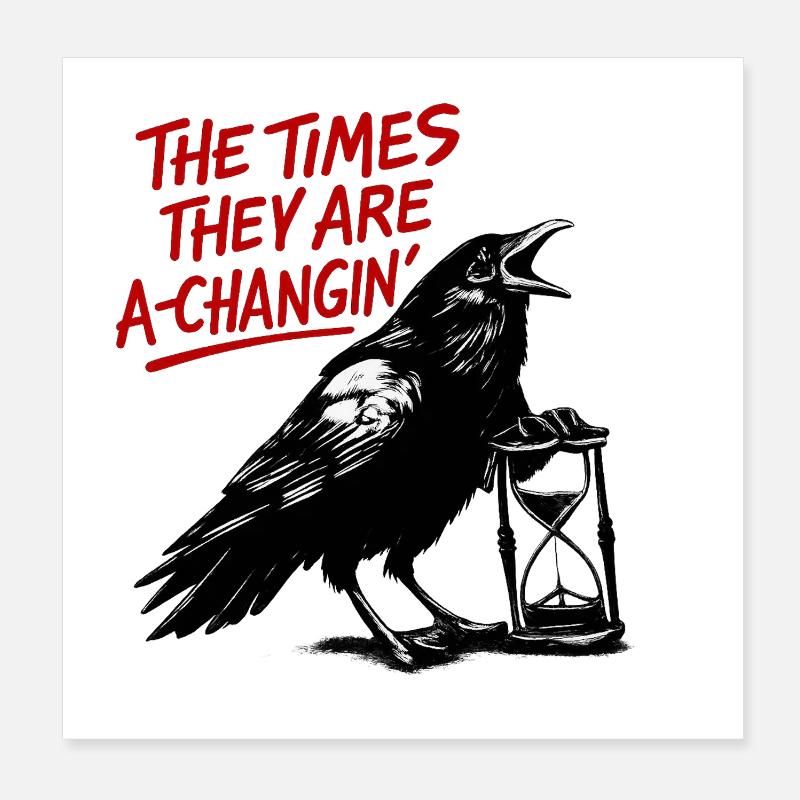 Corbeau et Sablier : Changement de temps Poster 20 x 20 cm