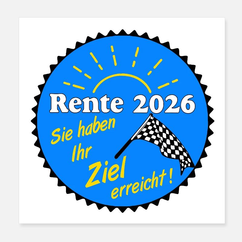 Pension 2026 , Target achieved Poster 8" x 8" (20x20 cm)