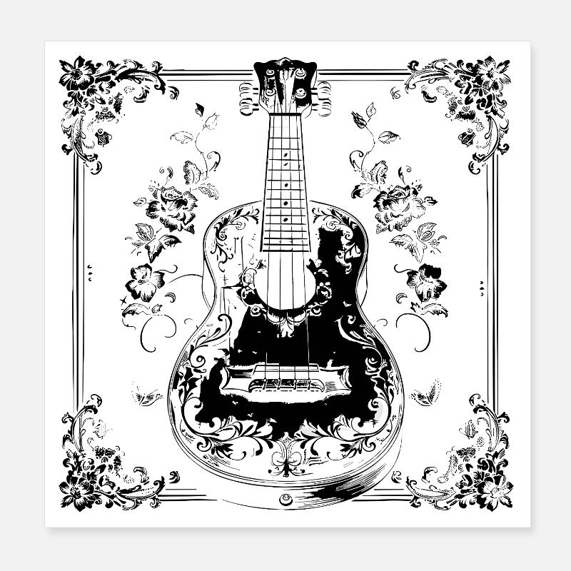 Ukulélé drôle Poster 20 x 20 cm