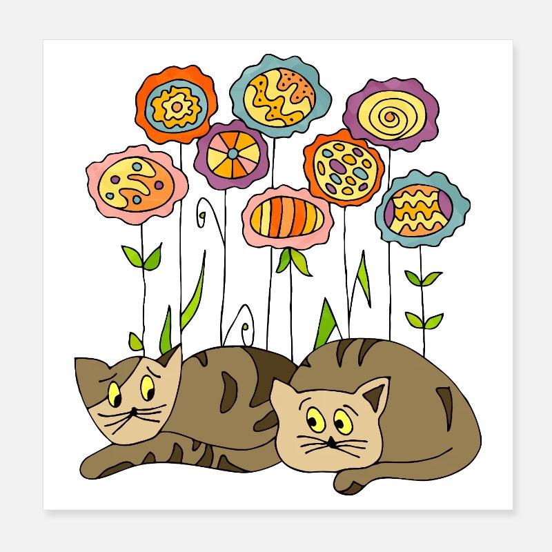 Chats Poster 20 x 20 cm