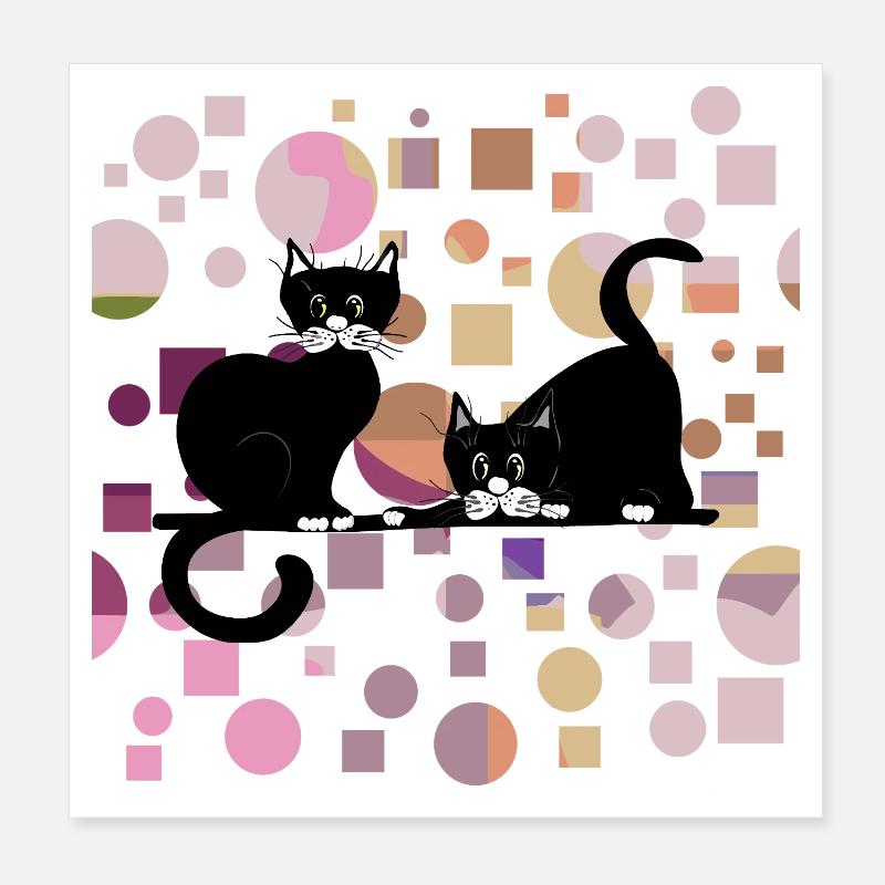 Chats Poster 20 x 20 cm