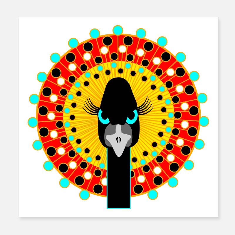 Vogel mit Attitüde. Poster 20x20 cm