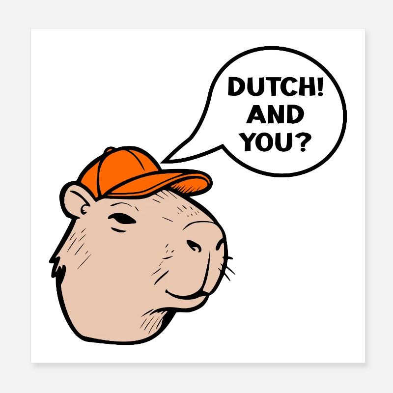 Niederländische Kapybara Poster 20x20 cm