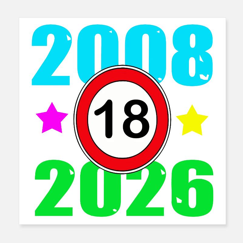 18th birthday 2026 Poster 8" x 8" (20x20 cm)