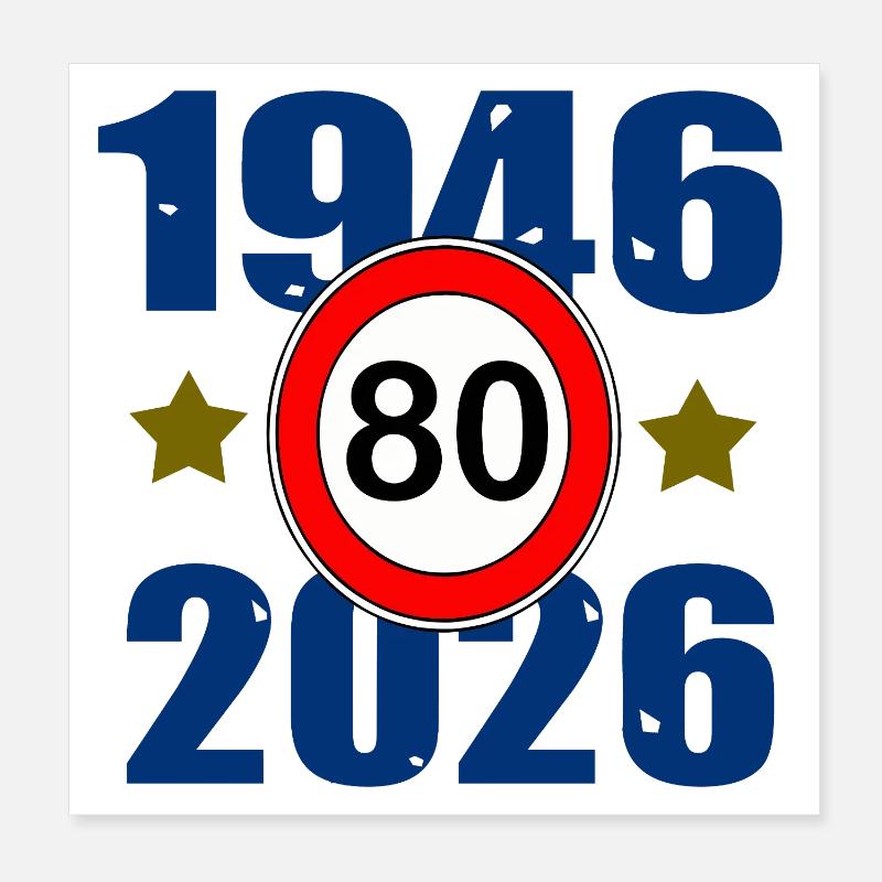 80e anniversaire 1946–2026 Poster 20 x 20 cm