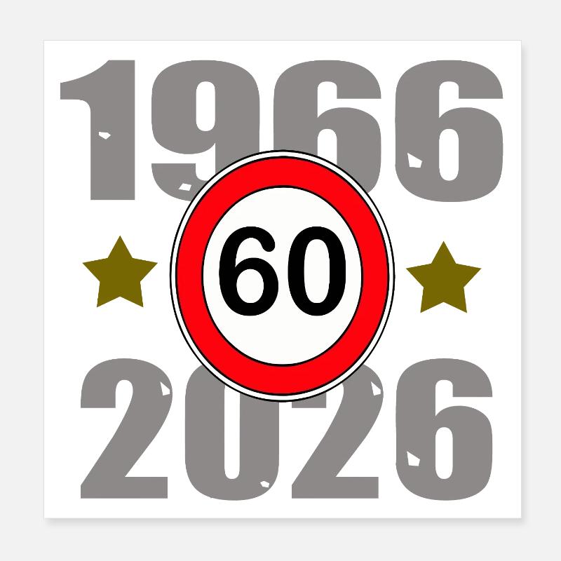 60th anniversary 1966–2026 Poster 8" x 8" (20x20 cm)