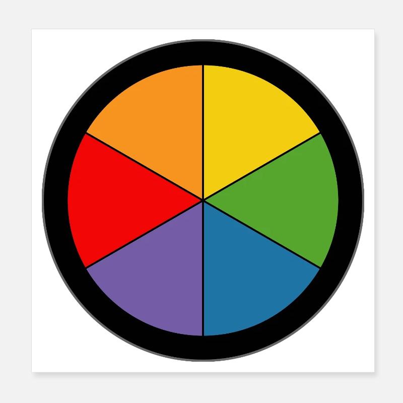 Regenbogen Farbkreis Poster 20x20 cm