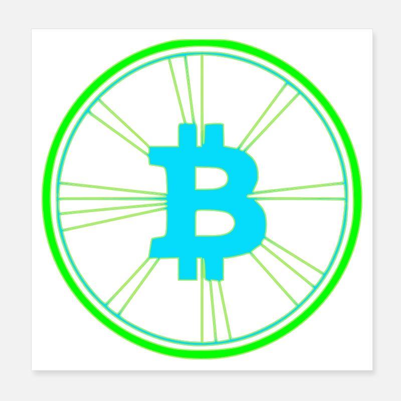 Vecteur de vitesse des wireframes Bitcoin Poster 20 x 20 cm