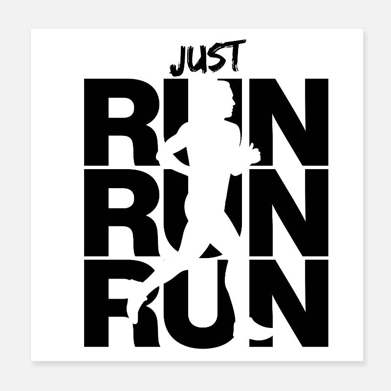 JUSTE COURIR COURIR, COURIR, INTENTION, AJUSTER Poster 20 x 20 cm