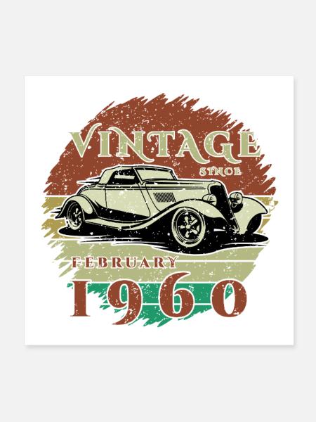 66. Geburtstag - Klassiker - Vintage since 02/1960 - Poster 20x20 cm - Weiß - Vorne