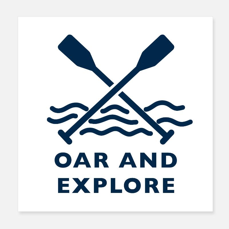 Art en ligne Oar and Explore - Aventure en kayak Poster 20 x 20 cm