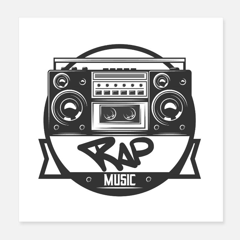 Musikbox Rap Logo Ghettoblaster Poster 20x20 cm