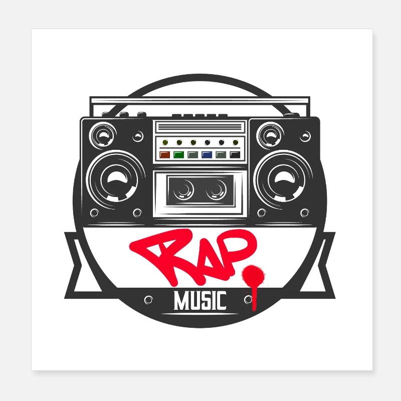 Jukebox Rap Logo Ghetto Blaster Graffiti Poster 20 x 20 cm