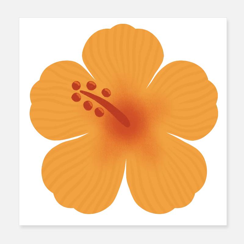 Orange Hibiscus Bloom Poster 8" x 8" (20x20 cm)