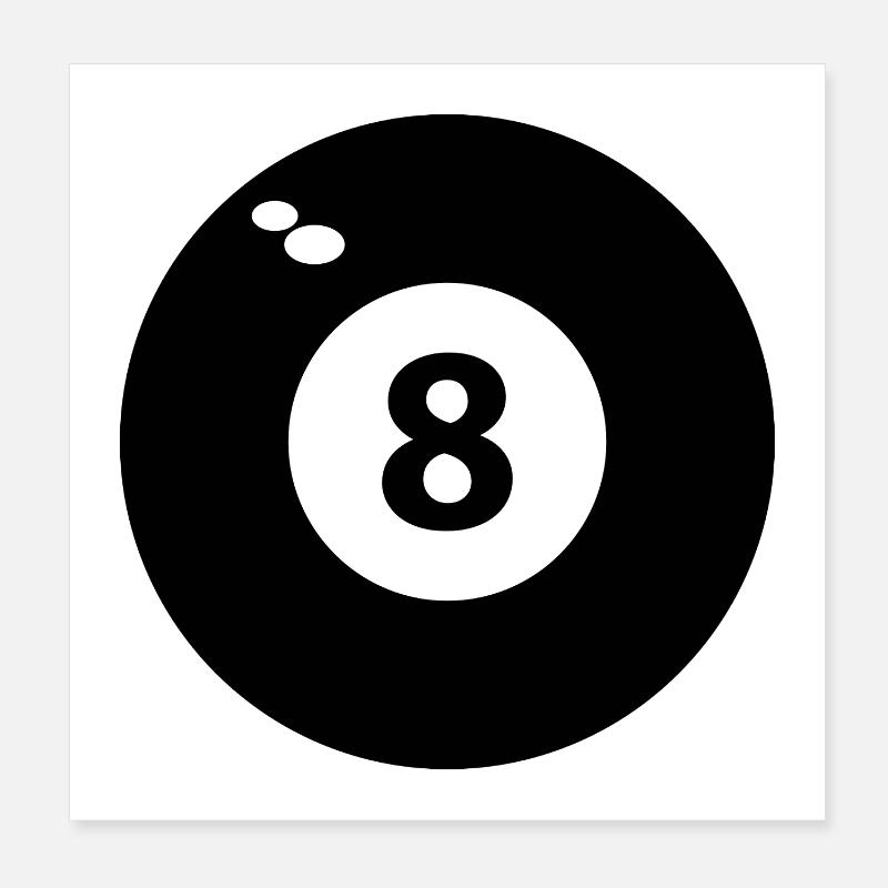8 black billiards Poster 8" x 8" (20x20 cm)