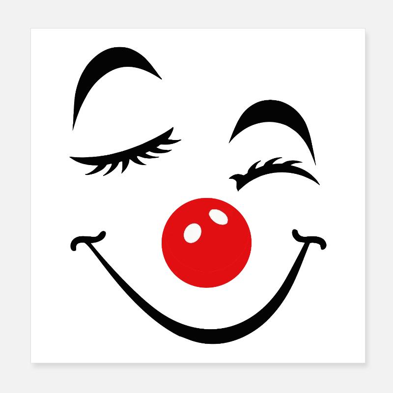 Carnaval du visage de clown joyeux Carnaval Carnaval Poster 20 x 20 cm