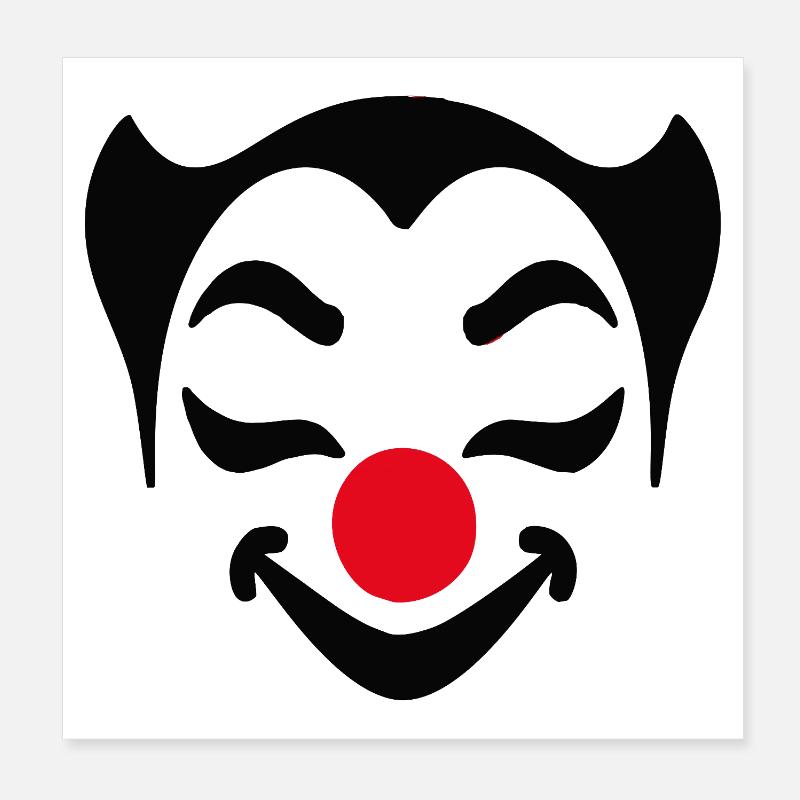 Carnaval du visage de clown joyeux Carnaval Carnaval Poster 20 x 20 cm
