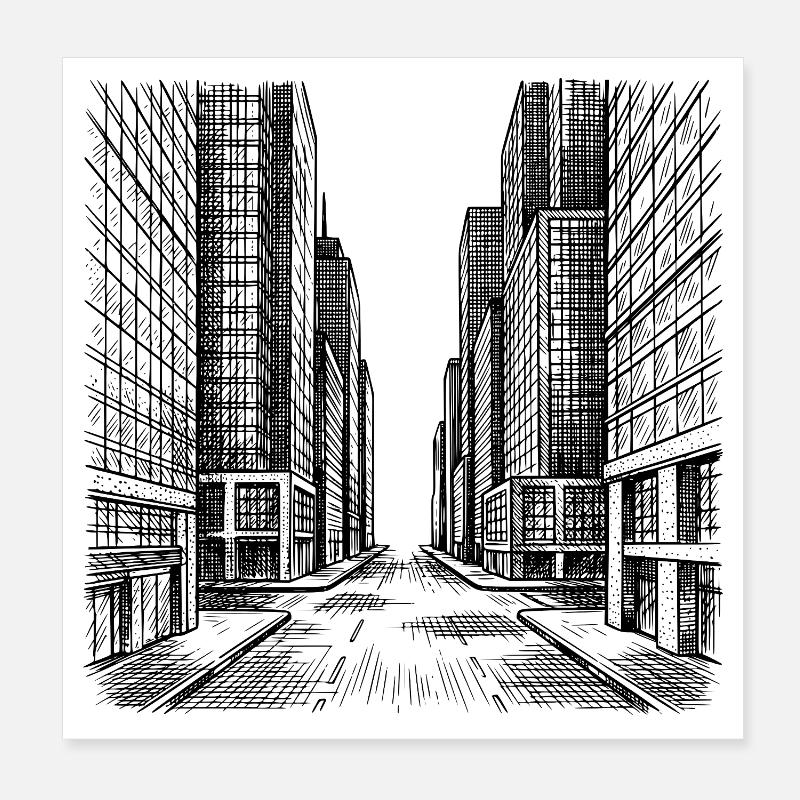 Rue moderne Poster 20 x 20 cm