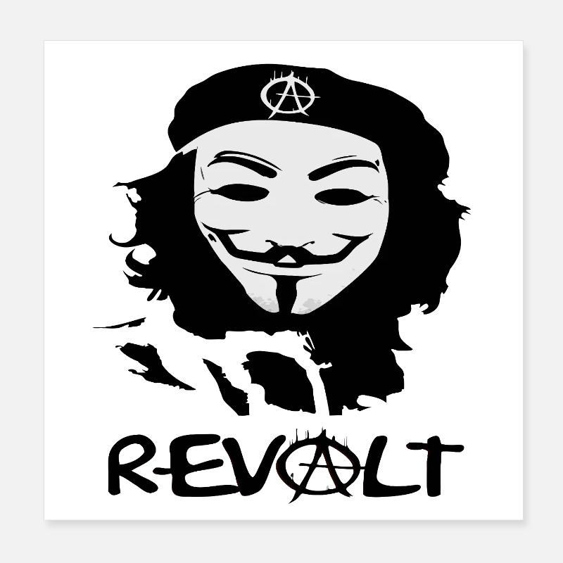 Masked Anarchy Silhouette Poster 8" x 8" (20x20 cm)
