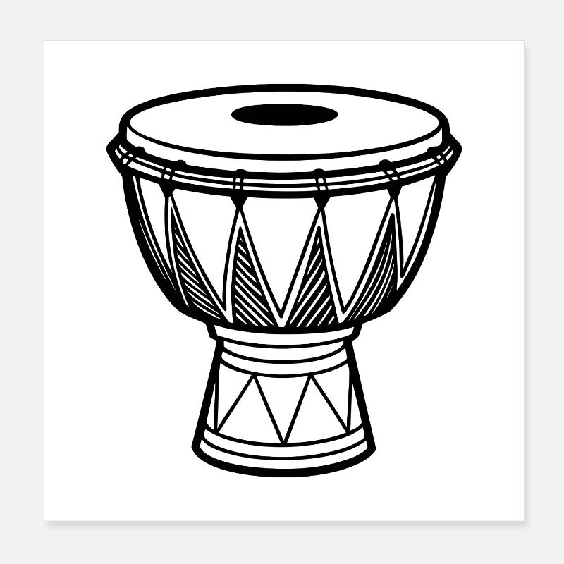 Africa drum Poster 8" x 8" (20x20 cm)