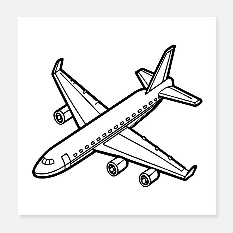 airplane Poster 8" x 8" (20x20 cm)