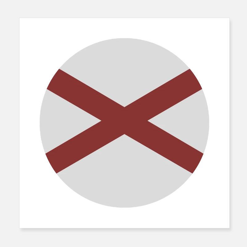 Alabama round flag Poster 8" x 8" (20x20 cm)