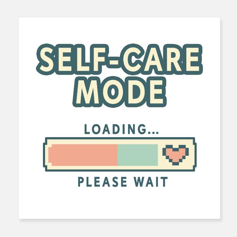 Mode Self-Care Chargement - Rétro Pixel Edition Poster 20 x 20 cm
