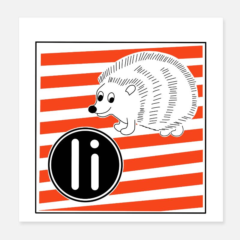 I pour Hérisson Poster 20 x 20 cm