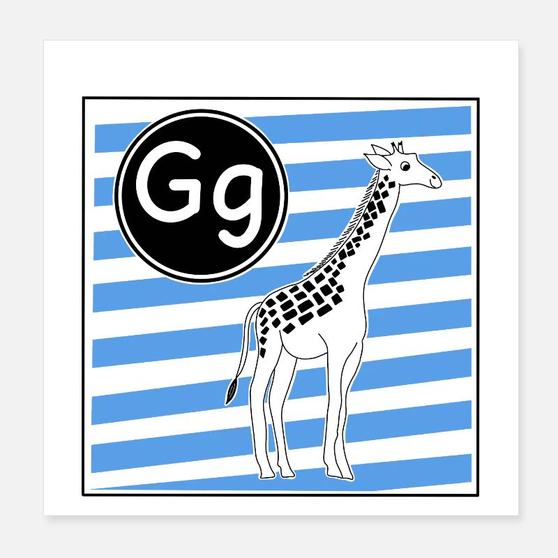 G for Giraffe Poster 8" x 8" (20x20 cm)