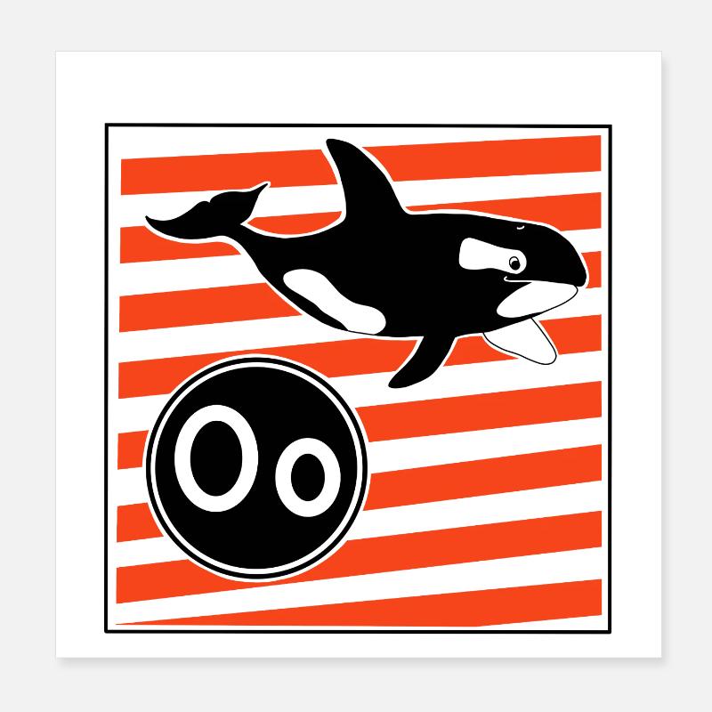 O wie Orca - Poster 20x20 cm - Weiß