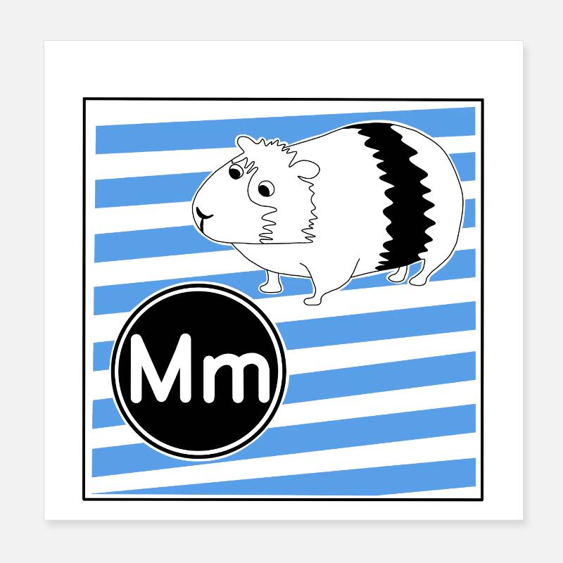 M pour cochon d’Inde Poster 20 x 20 cm