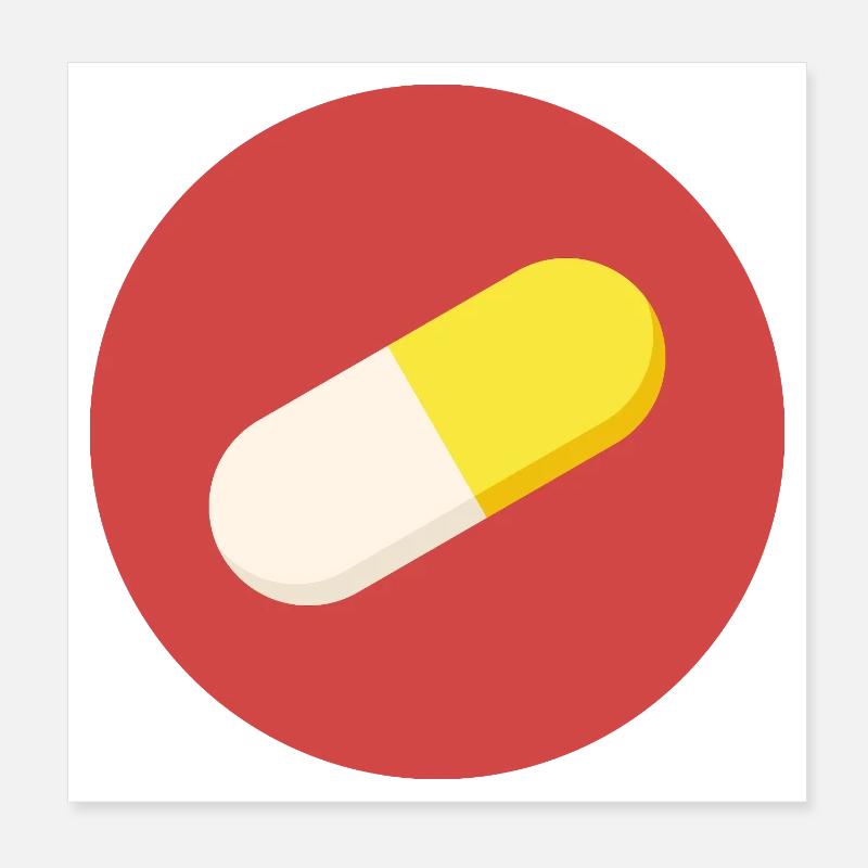 Logo mit Arzneimittelkapsel / Tablette Poster 20x20 cm