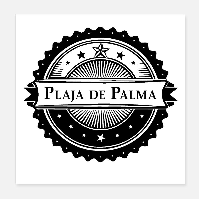Plaja de Palma - schwarze Version Poster 20x20 cm