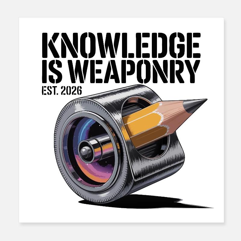 Wissen ist Waffe Poster 20x20 cm