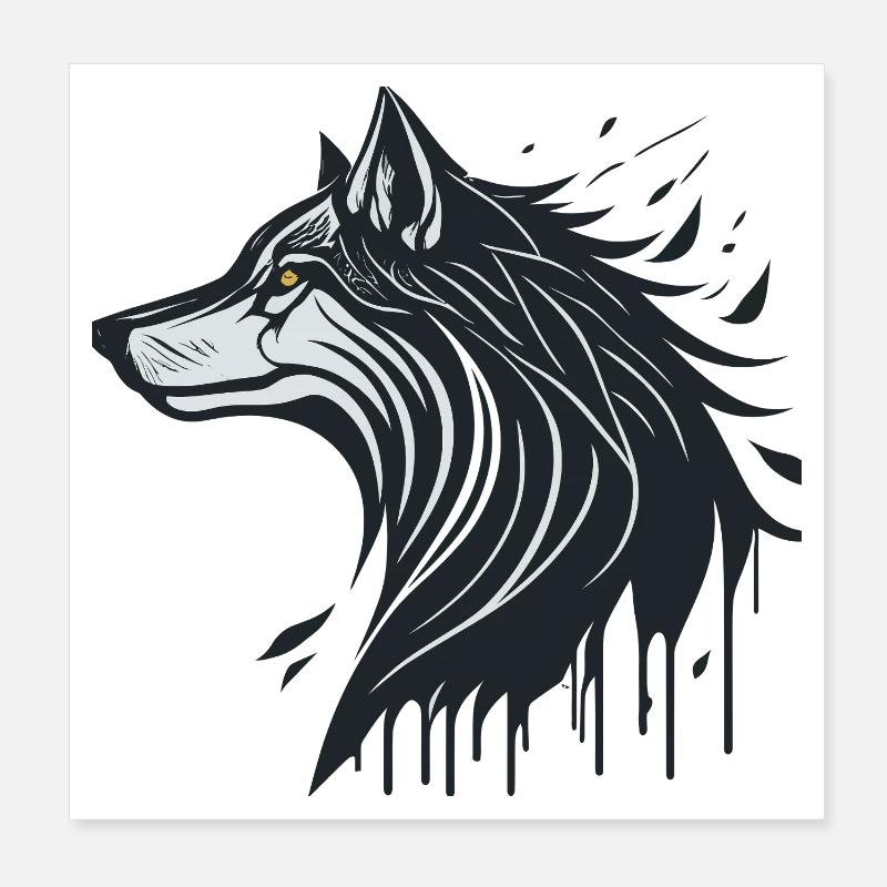 Spectral Wolf Poster 8" x 8" (20x20 cm)