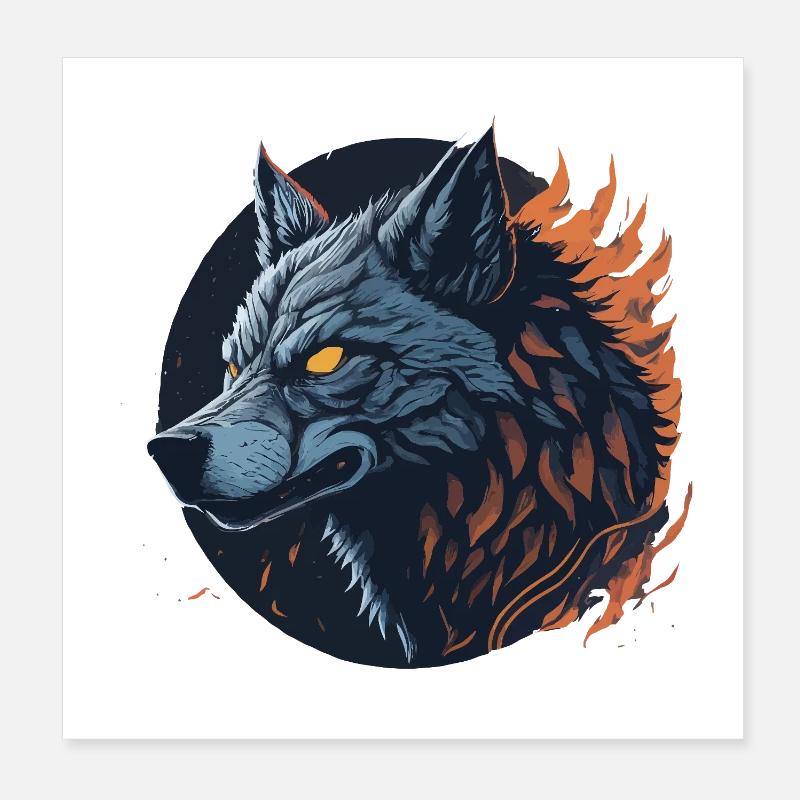 Loup nocturne  Poster 20 x 20 cm