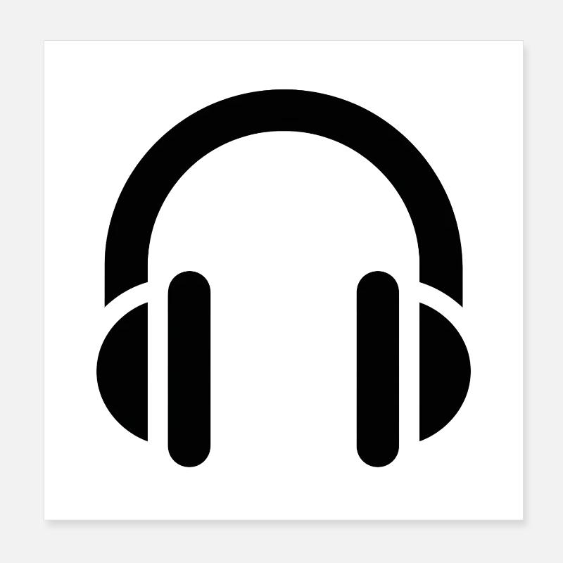 Musik und Rhythmus, Kopfhörer, Logo-Ohrhörer Poster 20x20 cm