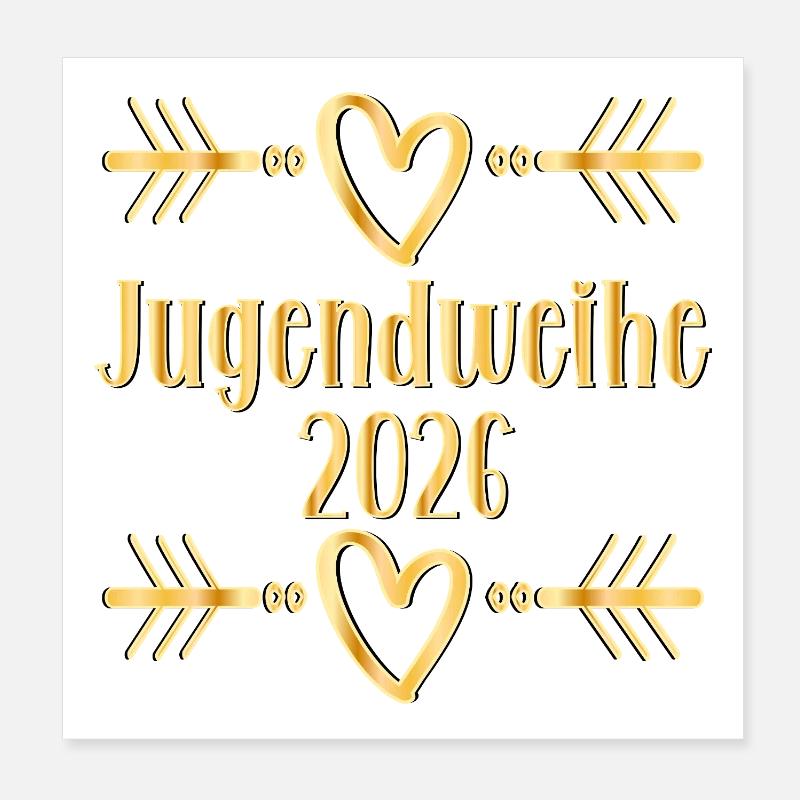 Herz Jugendweihe 2026 - Poster 20x20 cm - Weiß