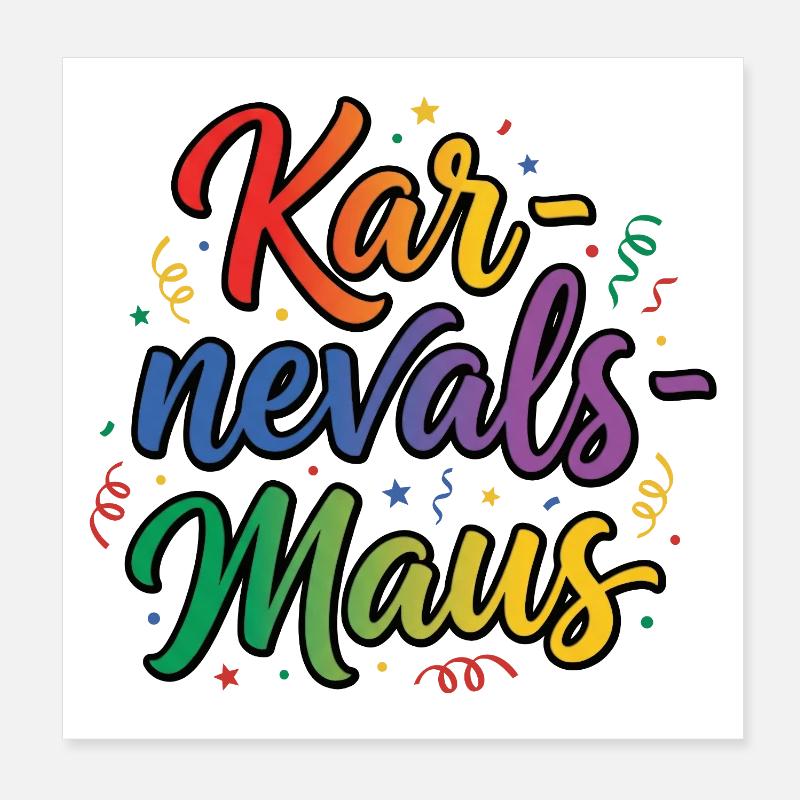Karnevalsmaus Karneval Köln Kölner Karnevals Maus - Poster 20x20 cm - Weiß