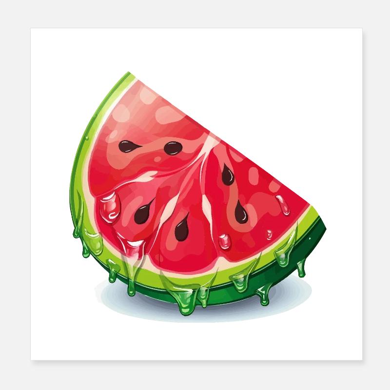 Wassermelone Tropfen Slice Poster 20x20 cm