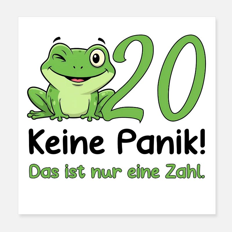 20 Birthday Design – Don't Panic! Poster 8" x 8" (20x20 cm)