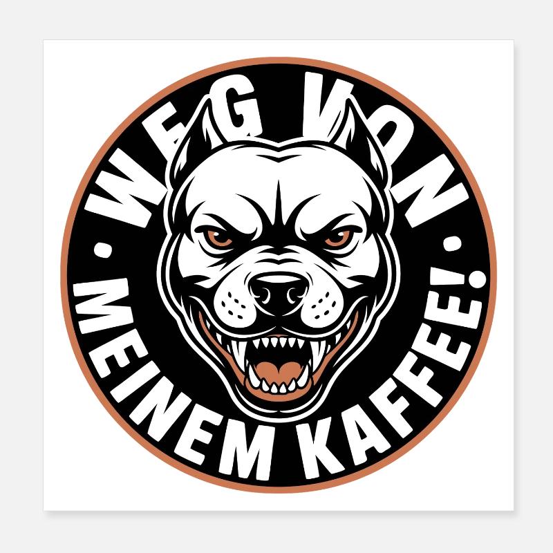 Wütender Hund Kaffee Logo Poster 20x20 cm